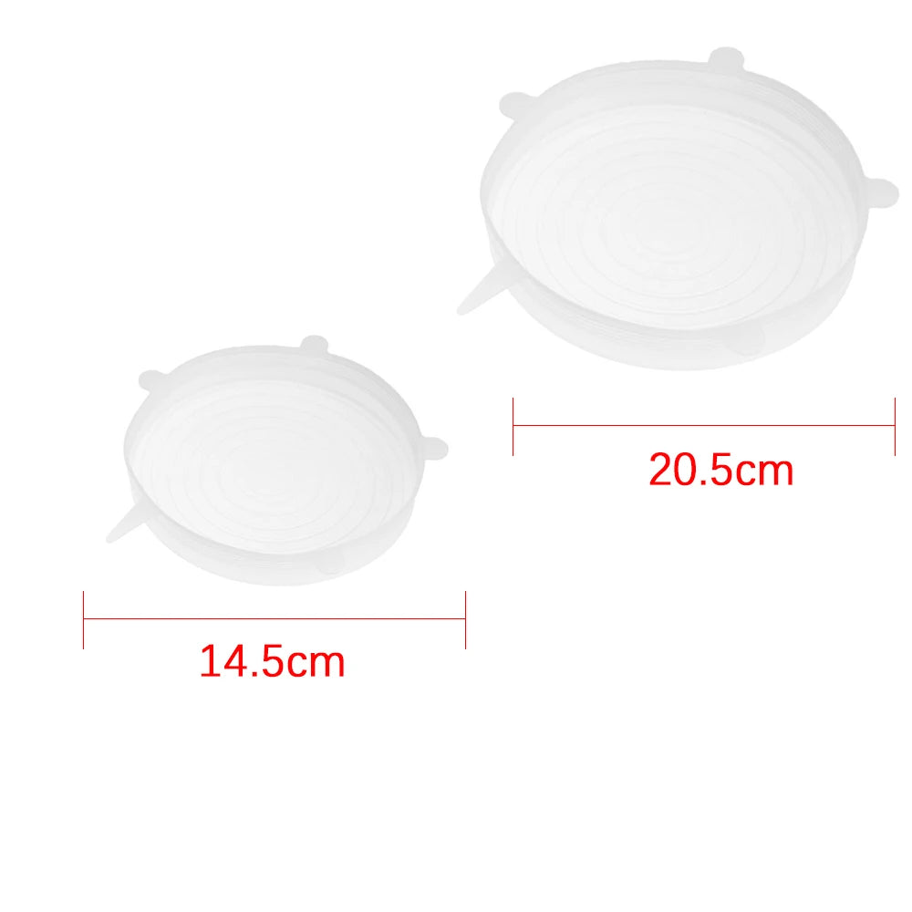 Universal Reusable Silicone Stretch Lids Food Wrap Silicone Cover for Cookware Bowl Pan Cooking Kitchen Accessories