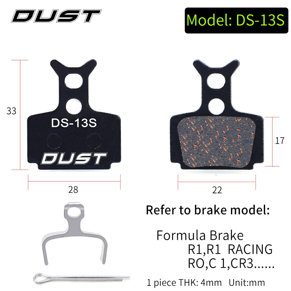 DUST 1Pair Semi-Metal Bicycle Hydraulic Disc Brake Pads MTB Mountain Bike Parts for SHIMANO XT XTR M315 SRAM Avid BB5 BB7 E1 E3