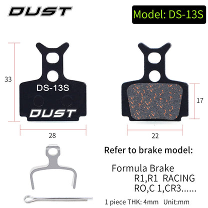 DUST 1Pair Semi-Metal Bicycle Hydraulic Disc Brake Pads MTB Mountain Bike Parts for SHIMANO XT XTR M315 SRAM Avid BB5 BB7 E1 E3