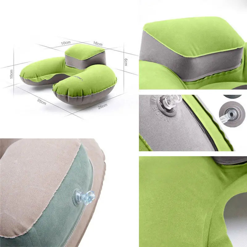 Hot Inflatable Travel Neck Pillow Soft Air U Shaped Car Head Rest Support for Travel Office Nap Head Rest Cushion Neck Pillow