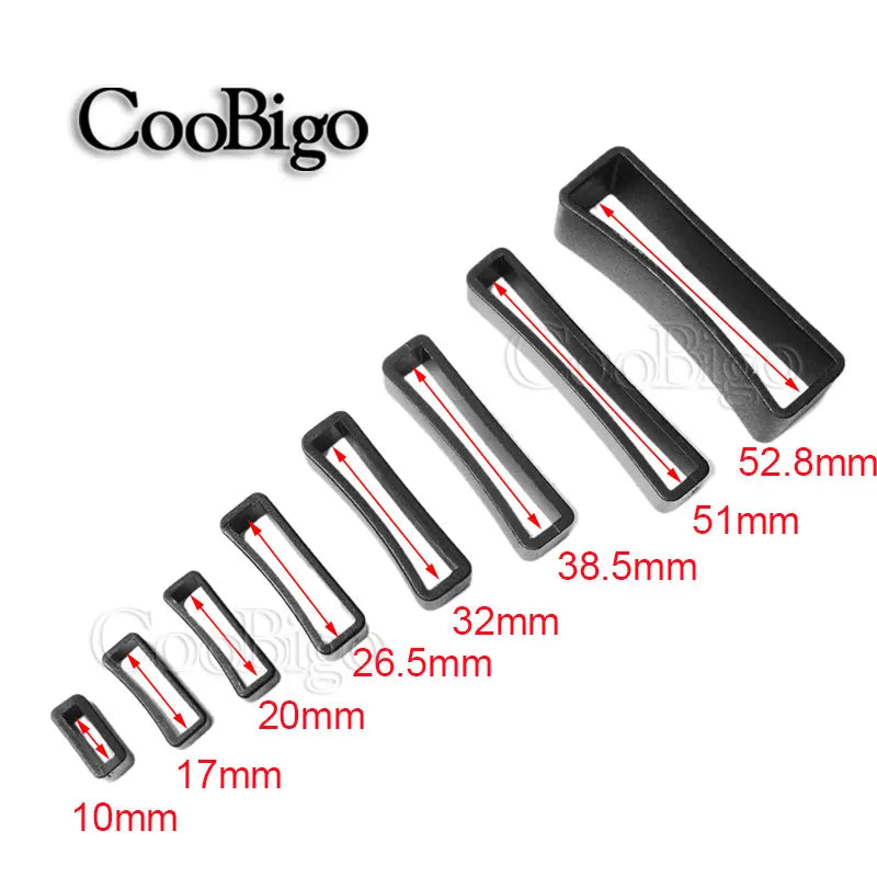 10pcs/pack Plastic Belt Loop Keeper Square Loop Buckles Belt Harness Backpack Straps