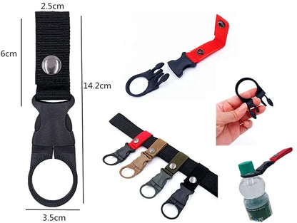 Tactical Water Hanger Outdoor Gear Clip Carabiner Water Bottle Buckle Hook Holder Keychain Belt Webbing Strap for Hiking Camping