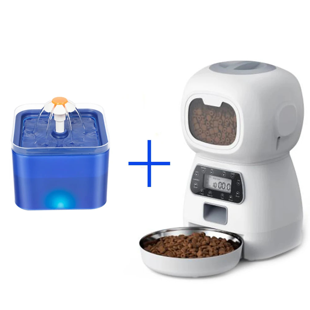 Automatic Cat Feeder 3.5L Dog Dry Food Dispenser Bowl 2L Pet Dogs Water Fountain Drinking Feeding For Pet Smart Tuya WIFI Feeder