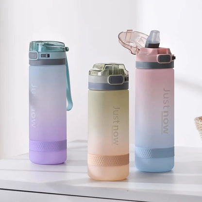 500ml/600ml New Fashion Water Bottle With Straw BPA Free Portable Outdoor Sport Cute Drinking Plastic Bottles Eco-Friendly