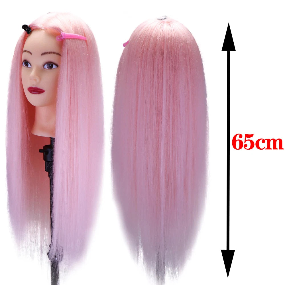 Cosmetology Mannequin Head With 25” 80% Real Hair For Braiding Hair Styling Training Head With Gift Hairdressing Salon Display