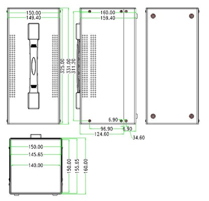 Electronics housing for amplifier diy instrument case Iron project box iron pcb junction box metal box 325*160*150mm