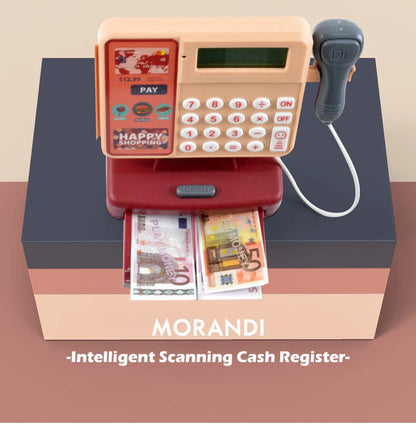 Children's Simulation Supermarket Cash Register Electric Multifunctional Puzzle Toy Cash Register with Scanner Toys for Kids