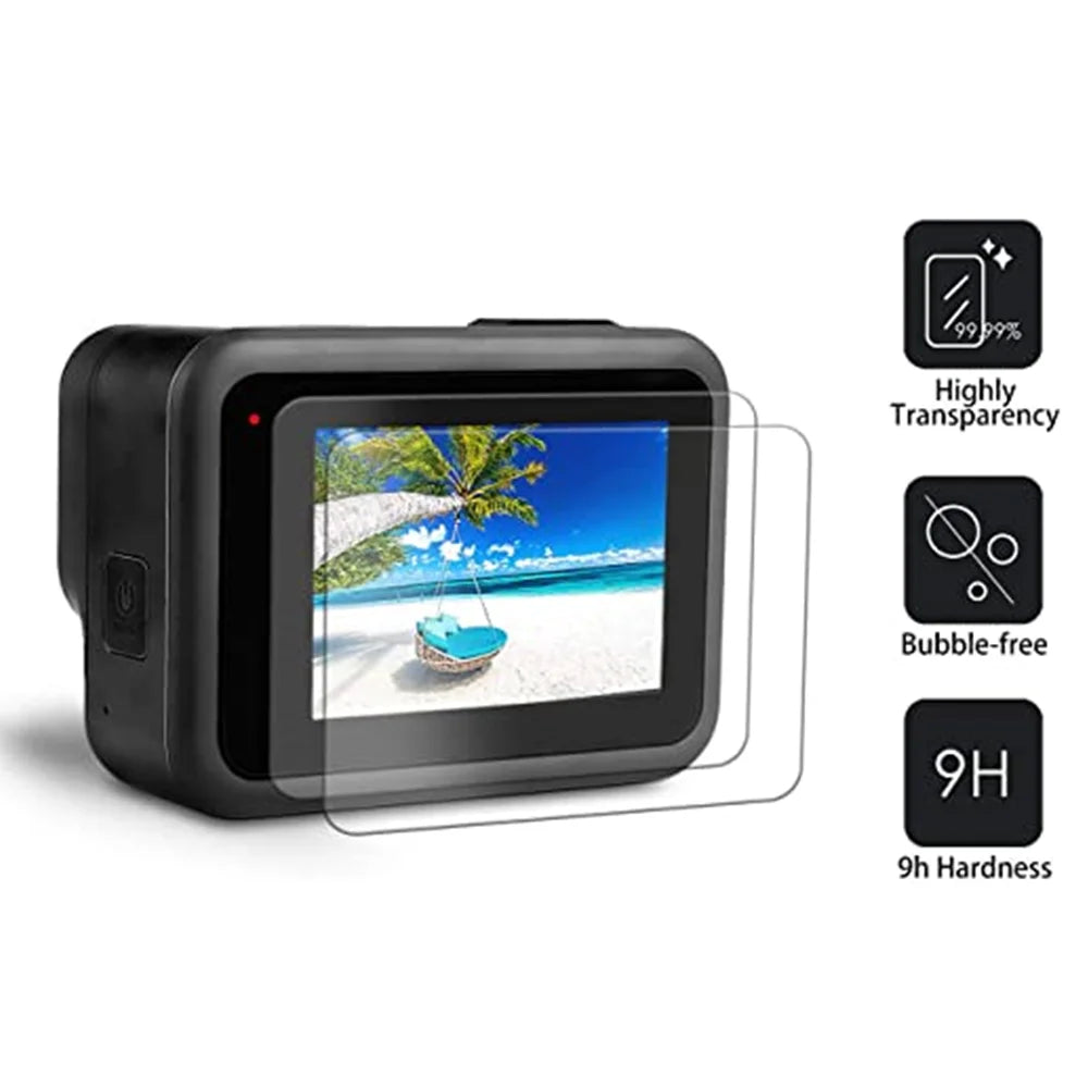 6Pcs Camera Lens Tempered Glass Film HD Screen Protector Dustproof Protective Film for GoPro 8 Sports & Action Video Cameras