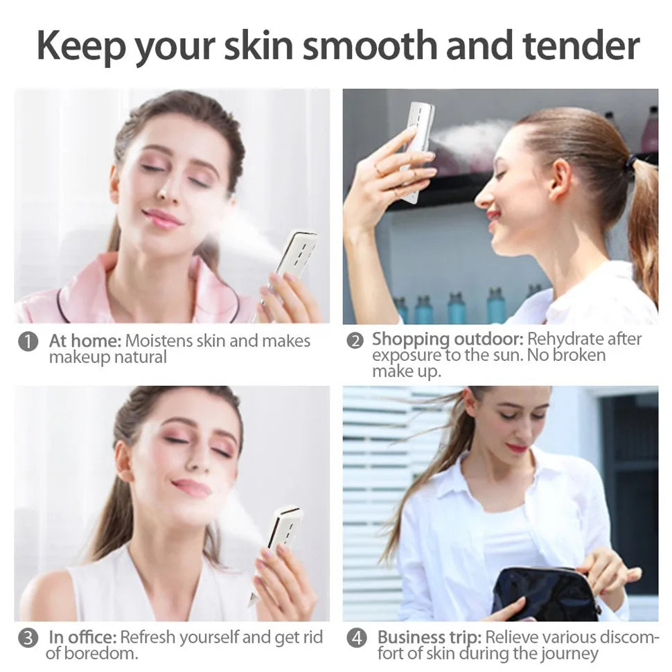 New Facial Moisturizing Beauty Instrument Face Skin Care Portable Home Spa Nanotechnology Nano Facial Steamer Humidifier Tool