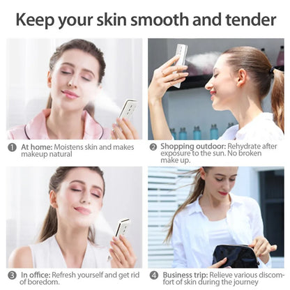 New Facial Moisturizing Beauty Instrument Face Skin Care Portable Home Spa Nanotechnology Nano Facial Steamer Humidifier Tool