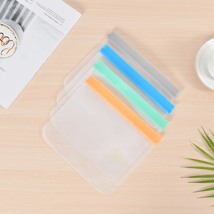 200Pcs/Lot Reusable Food Storage Bag Ziplock Leakproof Food Bag for Snack/ Fruit Food Zipper Fresh Container Bags Wholesale