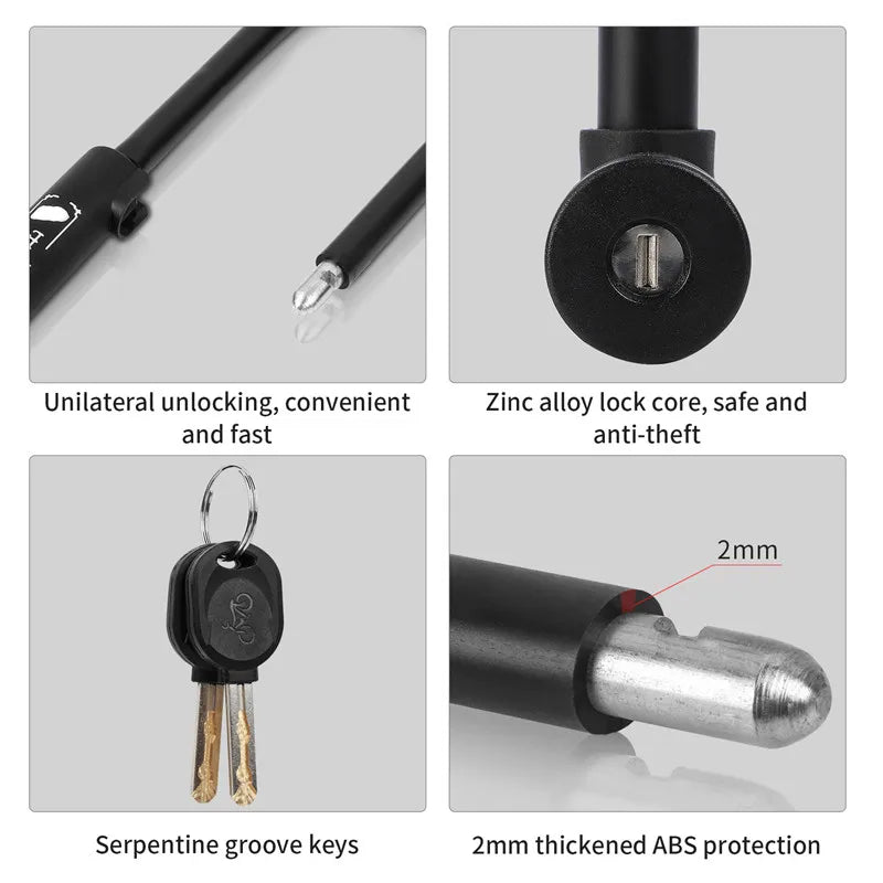 WEST BIKING Bicycle U Lock Anti-theft MTB Road Mountain Bike Lock Bicycle Accessories U-Locks Cycling Steel Security Bike Locks