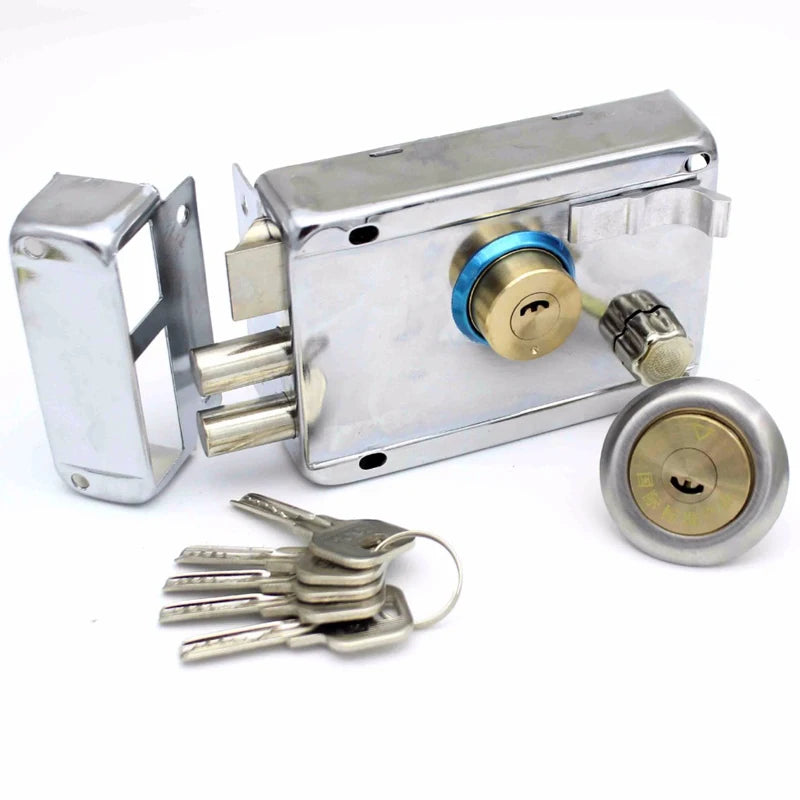 Door Lock Strong Deadbolt Home Security Universal Exterior Anti-theft Accessory Stainless Steel Multiple Insurance Smooth