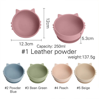 New Silicone Baby Feeding Bowl Tableware for Kids Waterproof Suction Bowl Feeding Bowl BPA Free Silicone Dishes for Baby Bowl