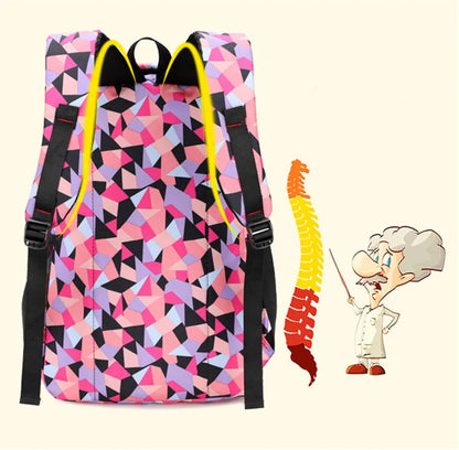 School Bags for Teenagers Girls Schoolbag Large Capacity Boys Printing School Backpack Set Rucksack Bagpack Kids Cute Book Bags