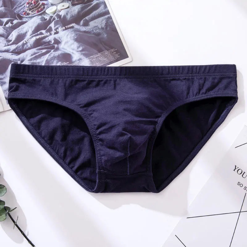Mens Underwear Briefs Sexy Cueca Calzoncillos Hombre Slip Men Sleepwear Breathable Cotton Solid Color Male Panties Underpants
