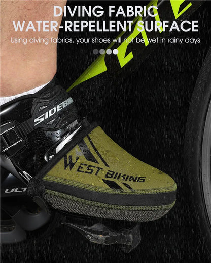 WEST BIKING Bicycle Half Shoe Cover Windproof Non-slip Cycling Boot Cover MTB Road Bike Waterproof Overshoes Bicycle Equipment
