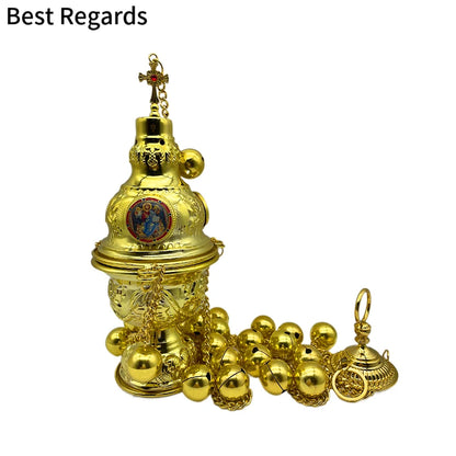 Best Regards 2021 Orthodox Incense Burner Church Decoration Orthodox Goods Church Mass Liturgical Censer Articles cruz pectoral