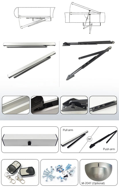 Smart Home Automatic Swing Door Opener Closer Electric Garage Gate Operator Optional Sensor Remote Control Big Gate Motor