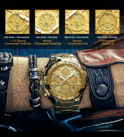 Relogio Masculino WWOOR Mens Watches 2024 Top Brand Luxury Wrist Watches For Men Gold Big Golden Male Chronograph Wristwatch Man