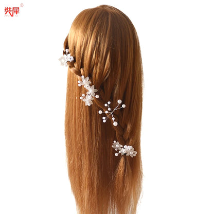 85%Real Hair Doll Head For Hairstyle Hairdressing Professional Mannequin Head Styling To Practice Hot Curl Iron Straighten