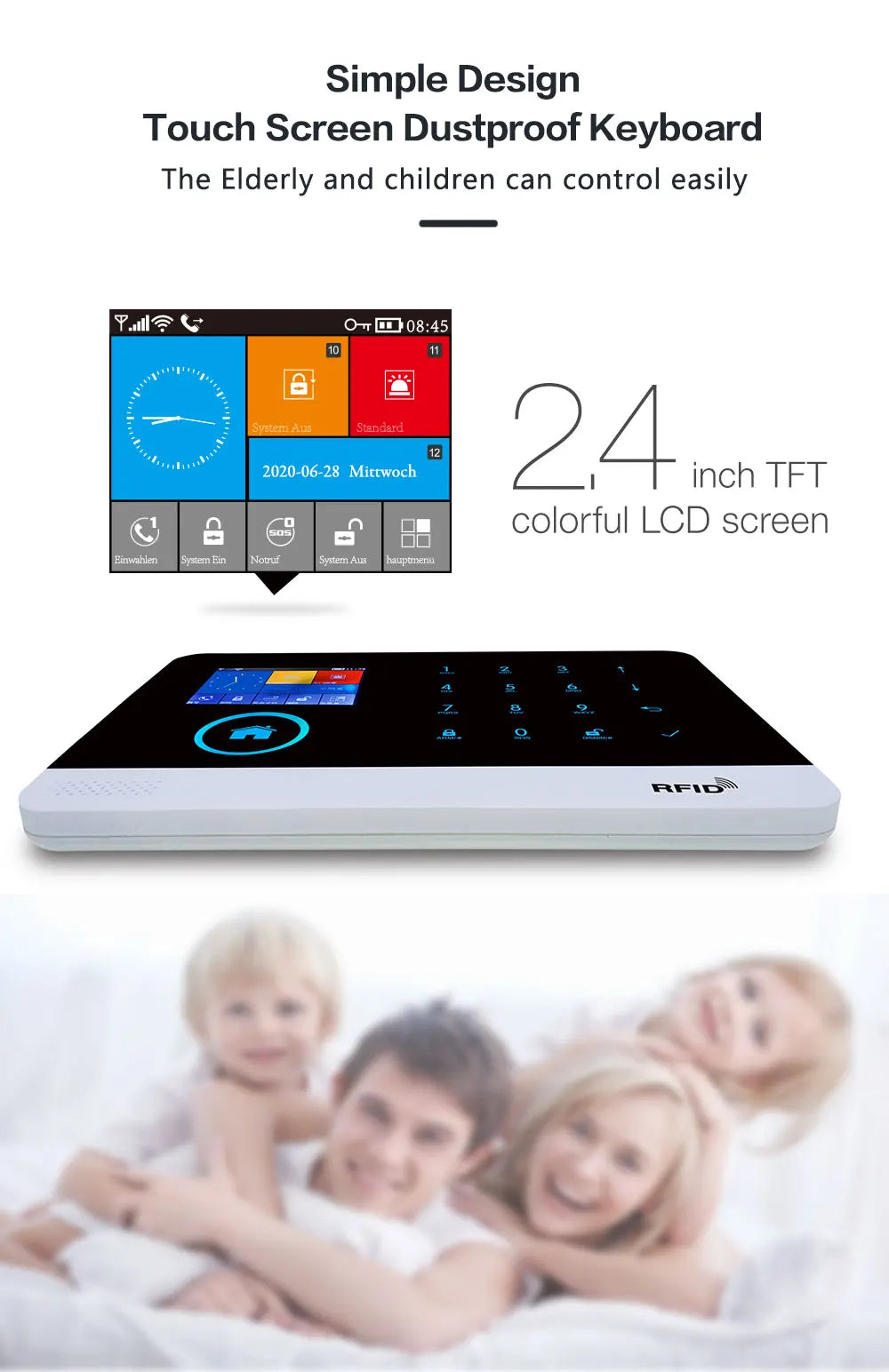 Wireless Home Alarm System Tuya Smart Home WIFI 2G GSM Security Alarms For Home With Motion Sensor With Alexa & Google Home