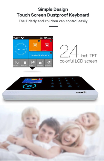 Wireless Home Alarm System Tuya Smart Home WIFI 2G GSM Security Alarms For Home With Motion Sensor With Alexa & Google Home