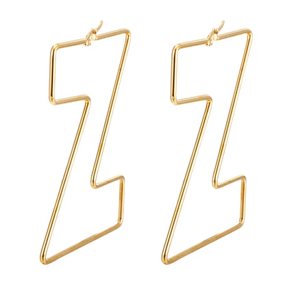 Personality Letter Ear ring Stainless Steel feminine Hyperbolic Earrings Girls Earrings Exquisite Gifts Women‘s Ear Jewelry 2021