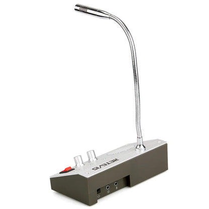 Retevis RT-9908 Dual Way Window Intercom System Bank Counter Interphone Two Way Intercom Intercom bank pharmacy Table Microphone