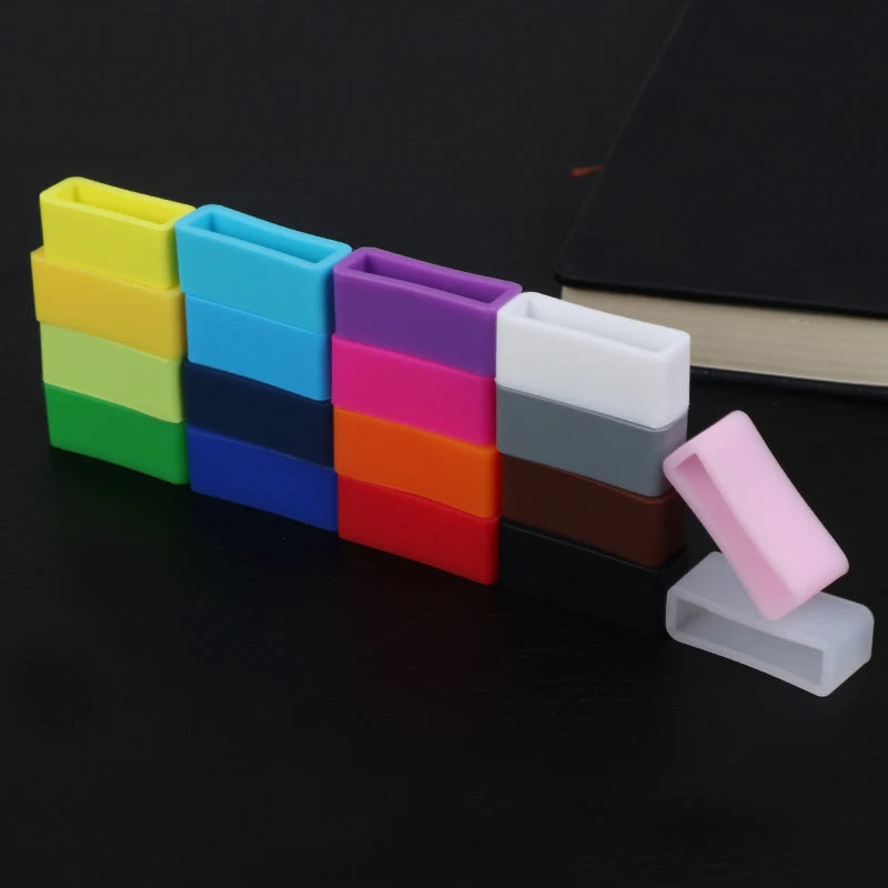 2PCS Watch Accessories Silicone Bezel Ring Watch Loop For Rubber Strap Loop Rubber Band Buckle With Ring Withings Loop