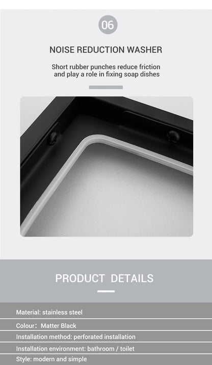 Black Stainless Steel Square Wall-mounted Bathroom Accessories Toilet Brush