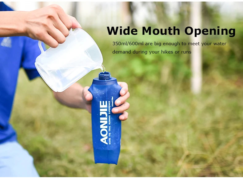 AONIJIE Soft Flask Water Bottle Folding Collapsible Water Bags TPU Free For Running Hydration Pack Waist Bags SD09/10 250/500ml