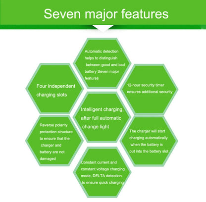 4 way Ecological Charger  with USB input port for  LR03 LR6 disposable Batteries and AA AAA Rechargeable alkaline Batteries