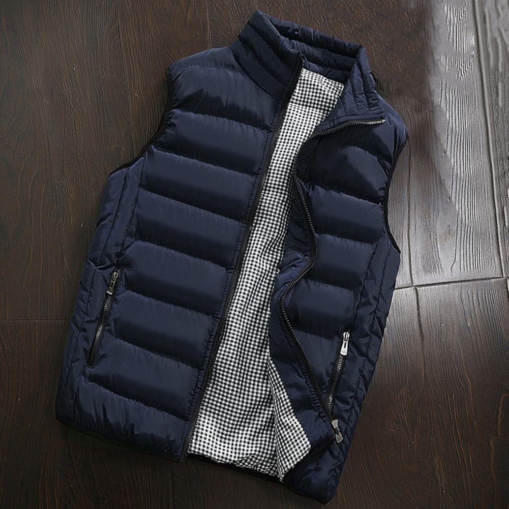 Oversize Down Coat Men Vest Waterproof Padded Thick Warm Winter Waistcoat for Men Down Jacket Vest Work Daily Wear
