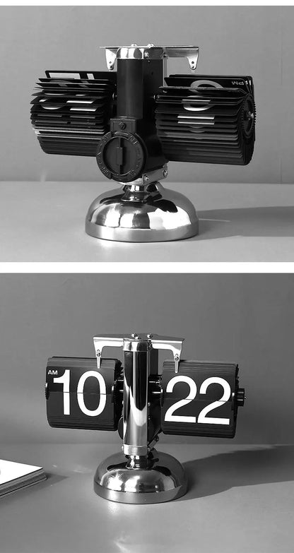 A Flipping Clock with Page Turning Automatically for Modern Home Decoration Full of Sense of Technology Retro Table Clock