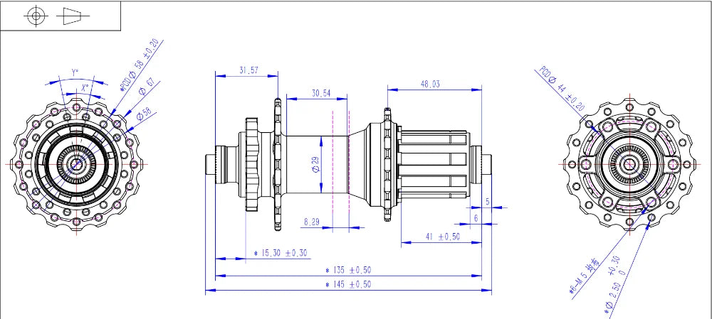 Bicycle Hubs ARC MT006 MTB Bike Hubs, 4 NBK Bearings, 28/32/36 Holes, 6-Bolt Disc Brake, 8-11 Speed, 4-Pawl 3-Tooth Design