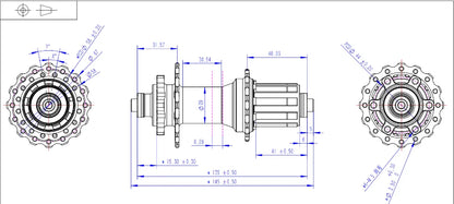 Bicycle Hubs ARC MT006 MTB Bike Hubs, 4 NBK Bearings, 28/32/36 Holes, 6-Bolt Disc Brake, 8-11 Speed, 4-Pawl 3-Tooth Design