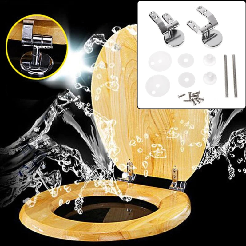 Alloy Toilet for Seat Hinges Mountings Set Chrome with Screws For Toilet Accessories P15F