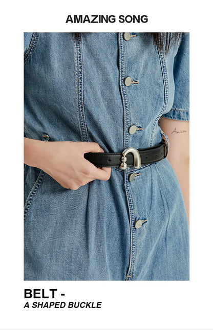 Amazing Song Metal Nail Buckle Belt Shirt Belt Women’s Belt Jean Waist Dress Belt Studs Belt Accessories