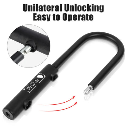 WEST BIKING Bicycle U Lock Anti-theft MTB Road Mountain Bike Lock Bicycle Accessories U-Locks Cycling Steel Security Bike Locks