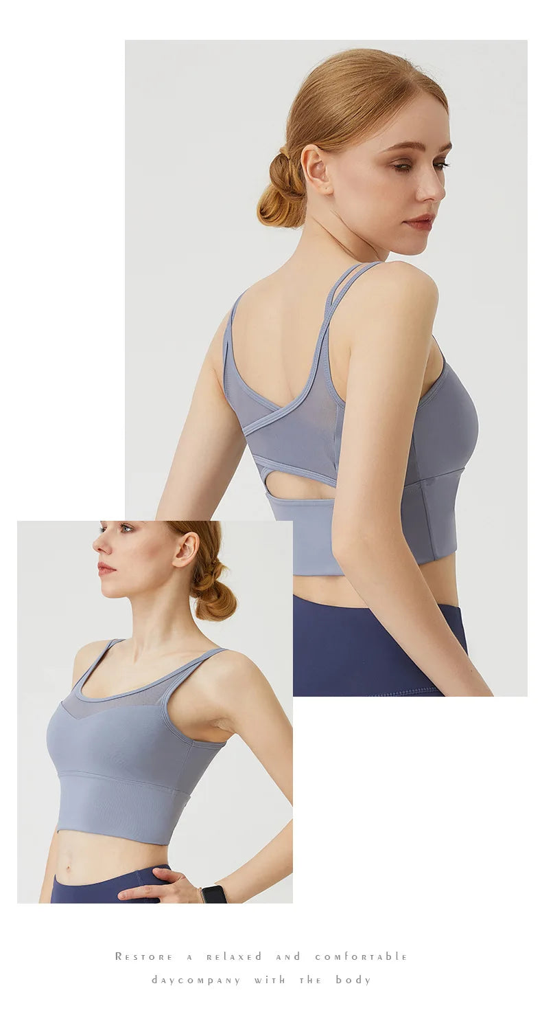 Sports Bra for Women Gym Shockproof Mesh Sports Quick-drying Bra Running Fitness Yoga Women Training Sports Underwear