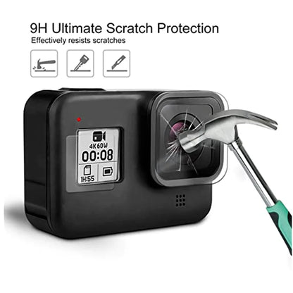 6Pcs Camera Lens Tempered Glass Film HD Screen Protector Dustproof Protective Film for GoPro 8 Sports & Action Video Cameras