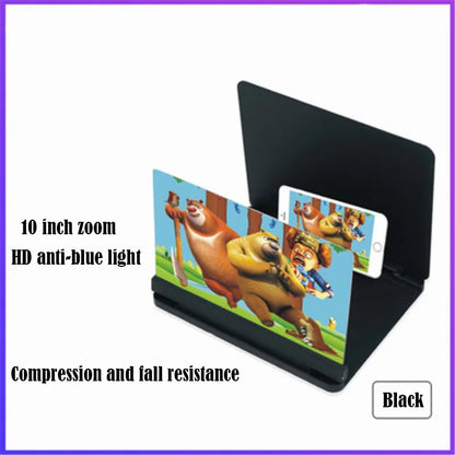 10X Mobile Phone Screen Magnifying Glass HD 3D Magnifying Glass Foldable Pressure Fresnel Lens Screen Magnifier