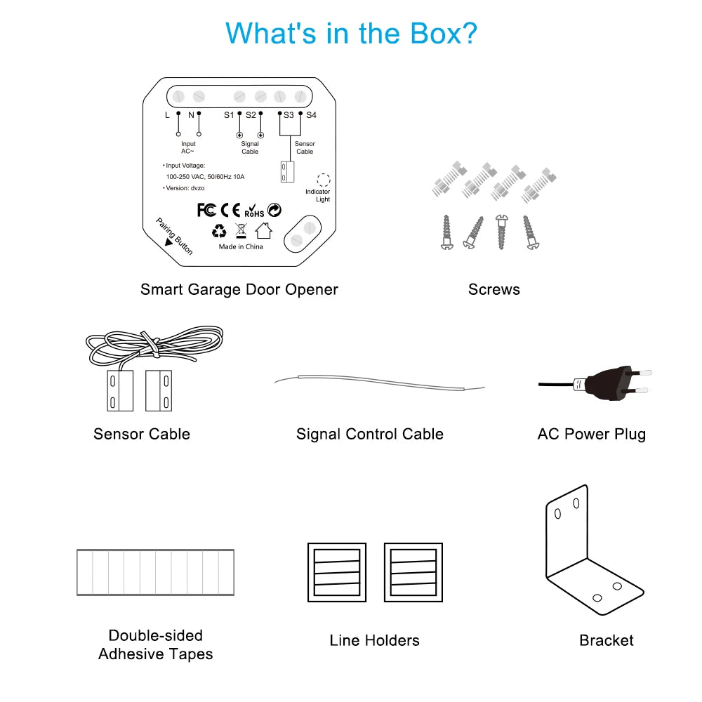 LoraTap Tuya Smart Life Garage Door Sensors Opener Controller WiFi Switch Alexa Opening Home Remote Control Contact Voice Portal