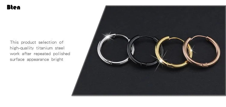 Hoop Earrings Women Gold /Rose Gold/Black Color Round Circle Earring Ear Ring Clip Earrings aretes Mujer