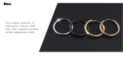 Hoop Earrings Women Gold /Rose Gold/Black Color Round Circle Earring Ear Ring Clip Earrings aretes Mujer