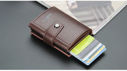 2023 Rfid Blocking Protection Men Card Wallets Hasp Small Card Wallets PU Leather Slim Mini Wallet Qaulity Male Purses