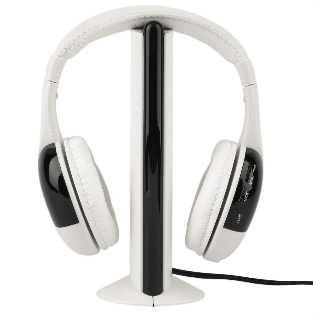 5-in-1 Wireless Headset TV Headset Computer Game RF Wireless Headset  Wireless Headset Stereo Headphone for IPod MP3 FM TV PC