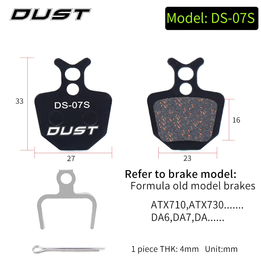 DUST 1Pair Semi-Metal Bicycle Hydraulic Disc Brake Pads MTB Mountain Bike Parts for SHIMANO XT XTR M315 SRAM Avid BB5 BB7 E1 E3