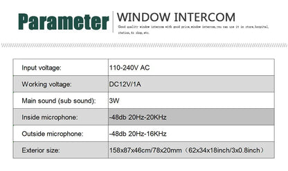 Retevis RT-9908 Dual Way Window Intercom System Bank Counter Interphone Two Way Intercom Intercom bank pharmacy Table Microphone